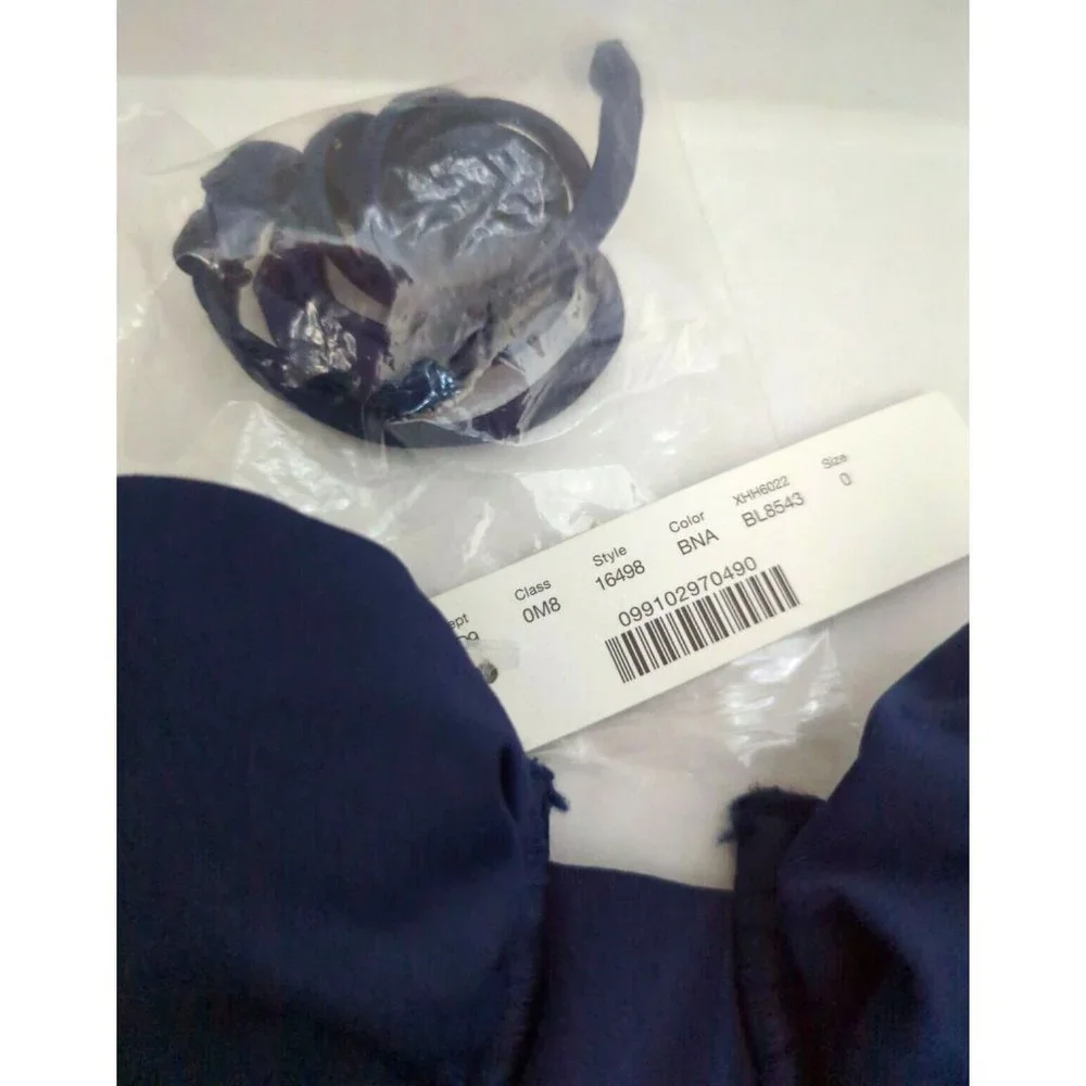 J.Crew Ruched Underwire Tank One Piece Swimsuit Navy Blue Womens Size 0 #16498 - Picture 3 of 3